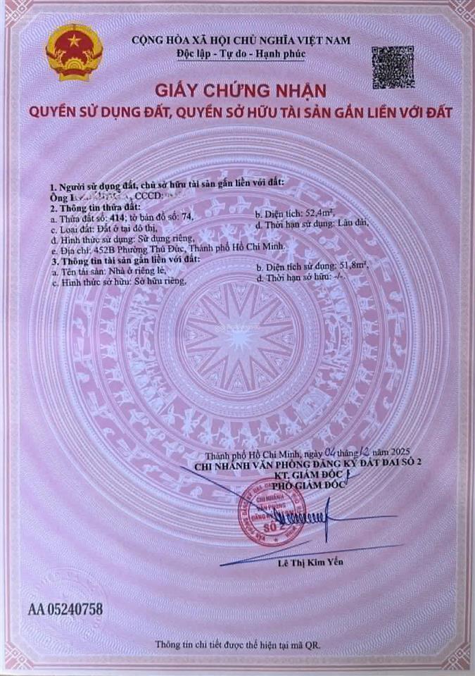Nhà cấp 4 66m (3.66x18) đường số 8, trường thọ, thủ đức, nhà cấp 4, 2pn, hẻm xe hơi
