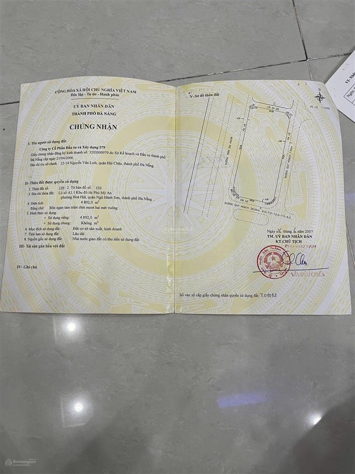  0799 355 *** minh huy hiện tại em nắm chủ lô đất hiếm ở đà nẵng này 4 mặt tiền q tâm 