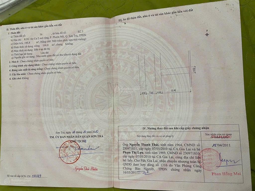 Bán cặp đất biển sơn trà đường hà bổng sát biển giá rẻ hơn thị trường rất nhiều