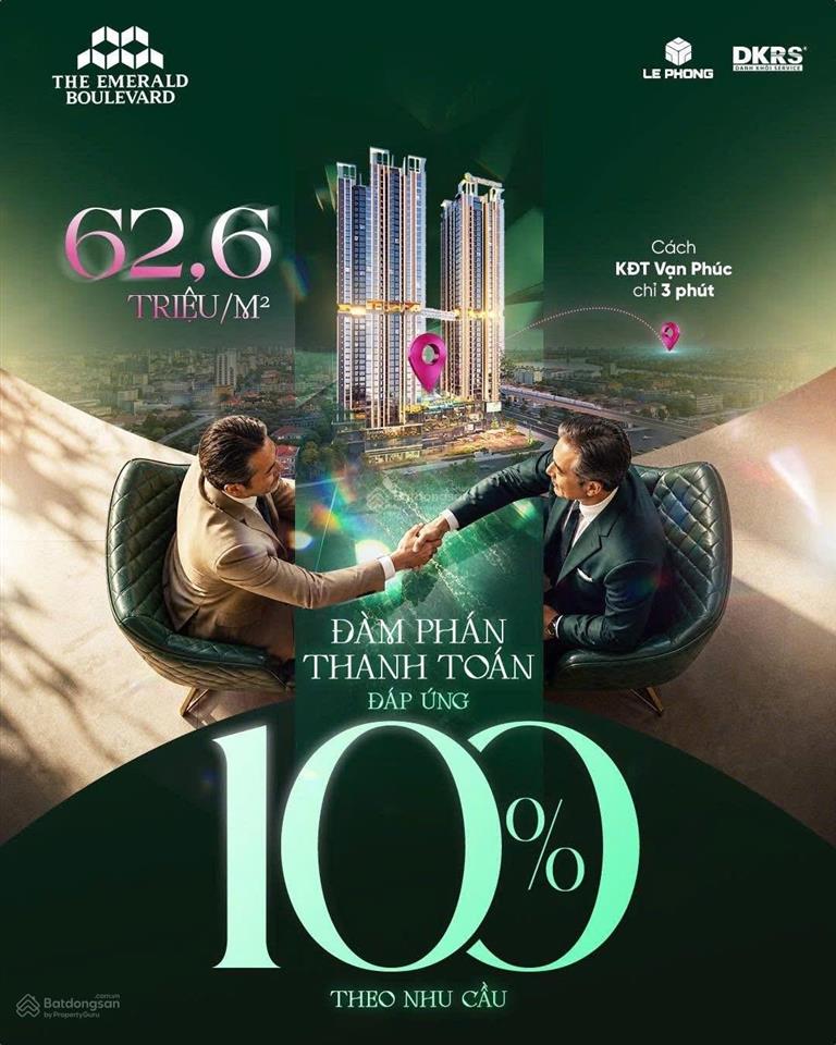 Căn hộ the emerald boulevard đẳng cấp với 5 tầng thương mại, 70% căn giá tốt cách sông sg 300m
