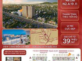 Hot! căn hộ 2pn maison grand phú mỹ view cảng cực đẹp chỉ từ 39 triệu/m²