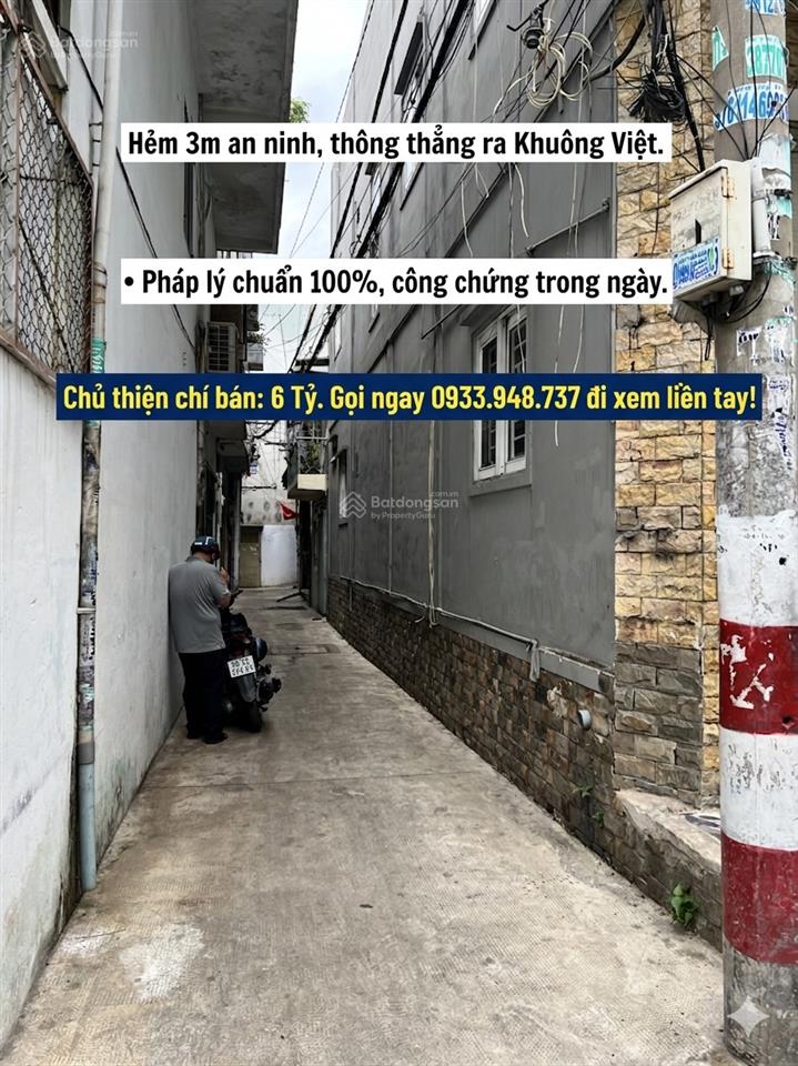 [hiếm] kênh tân hoá 56m2 nở hậu 5m  cách mặt tiền 2 căn  6 tỷ