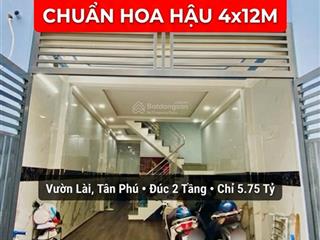 [giá tốt] hẻm xe hơi thông vườn lài  khuôn đất hoa hậu 4x12m  chỉ 5.75 tỷ