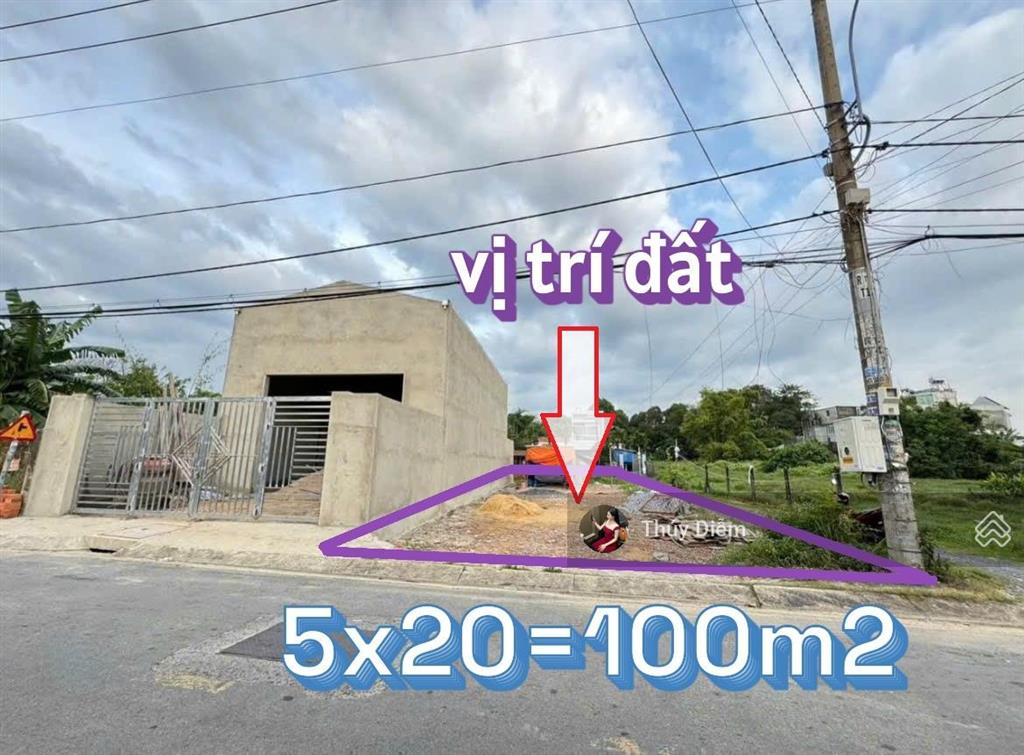 1 lô đất ở đ.nguyễn văn ni gần cầu vượt củ chi giá chỉ 1,1 tỷ dt 100m2 full thổ cư, sổ hồng riêng