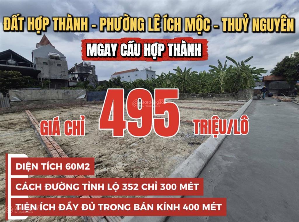 Đất trung tâm lê ích mộc, ô tô vào tận đất, giá chỉ 495 triệu
