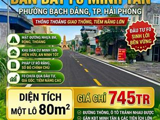 Chỉ 745tr sử hữu ngay đất mặt đường 8m phường bạch đằng thuỷ nguyên