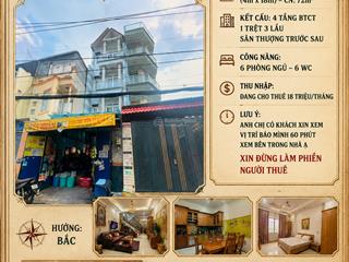 Hxh 102/ lê văn thọ p11, 4 tầng btct 72m², 6pn, cho thuê 18tr/th, kd đa ngành nghề, giá 10.5 tỷ tl