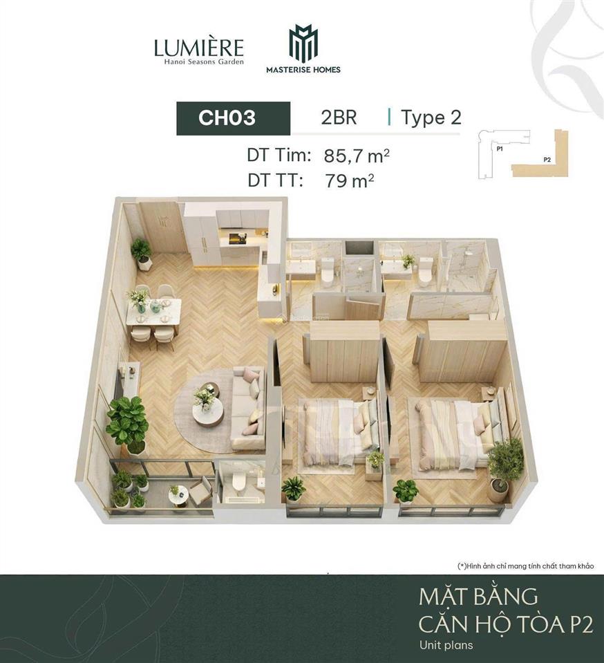 Cập nhật giá & quỹ căn 2pn tại hanoi seasons garden (masteri cao xà lá) tại nguyễn trãi, hn
