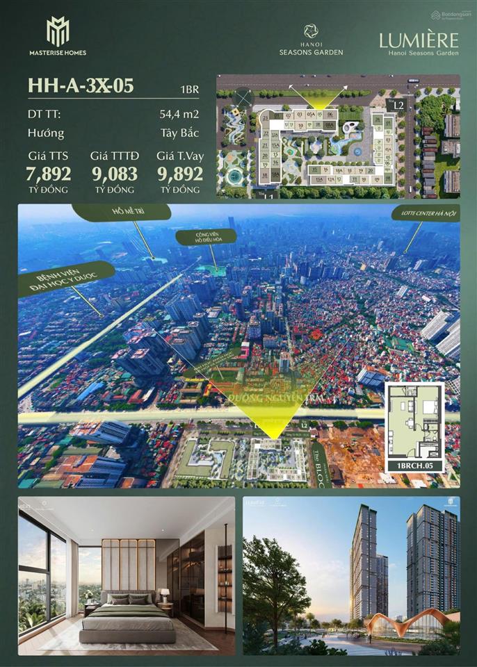 Bán căn hộ 1pn + chung cư tại hanoi seasons garden. giá 7,8 tỷ. dt 55m2, giá cực tốt