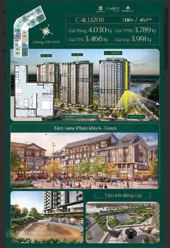 Cắt lỗ 800 triệu căn 1n+ tại tòa l1 view pháo hoa cầu đông tây