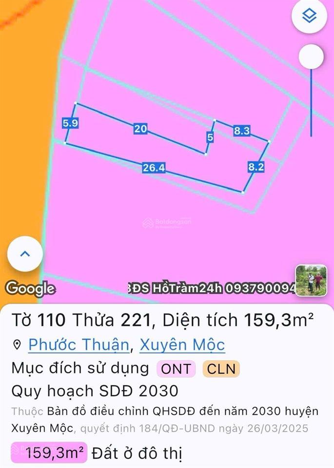 Đất full thổ cư, 10x30, cách biển hồ tràm 5 phút, shcc, mt đường lớn, giá bán 4.1 tỷ