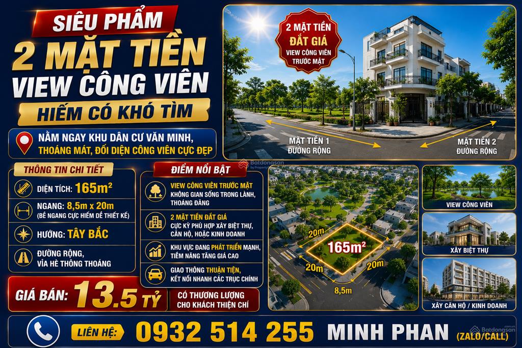 Lô góc 2mt phạm xuân ẩn  thanh lương 24  view công viên  gần sông  165m hoà xuân cẩm lệ.