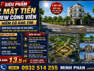 Lô góc 2mt phạm xuân ẩn  thanh lương 24  view công viên  gần sông  165m hoà xuân cẩm lệ.