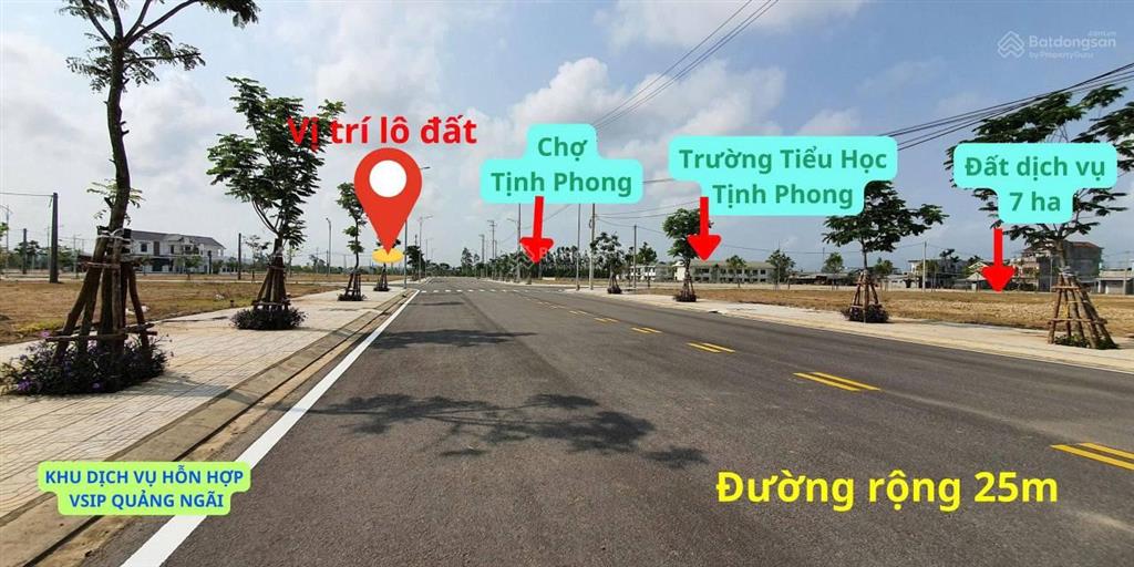 Hàng hiếm lô lớn 156m2, mặt tiền đường rộng 25m tại khu dịch vụ hỗn hợp vsip quảng ngãi