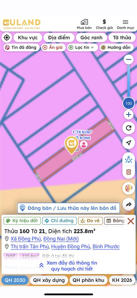 Bán đất tại tân phú, 390 triệu vnd, 223.8 m2, pháp lý đầy đủ