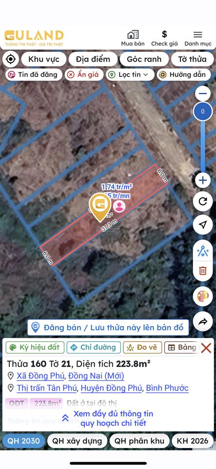Bán đất tại tân phú, 390 triệu vnd, 223.8 m2, pháp lý đầy đủ