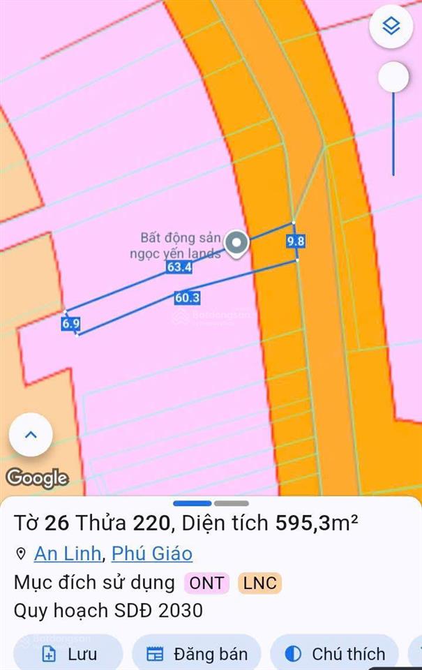 2 tỷ 653 = 595,3m² nhà mặt tiền đh507, an linh, phú giáo, bình dương