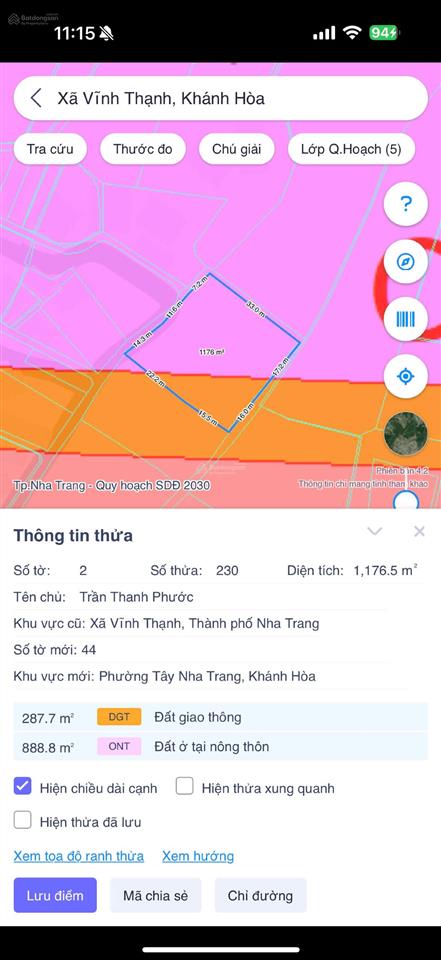 1176,5m2 hẻm phú bình, thôn phú thịnh, xã vĩnh thạnh, nha trang chỉ 2tỷ100