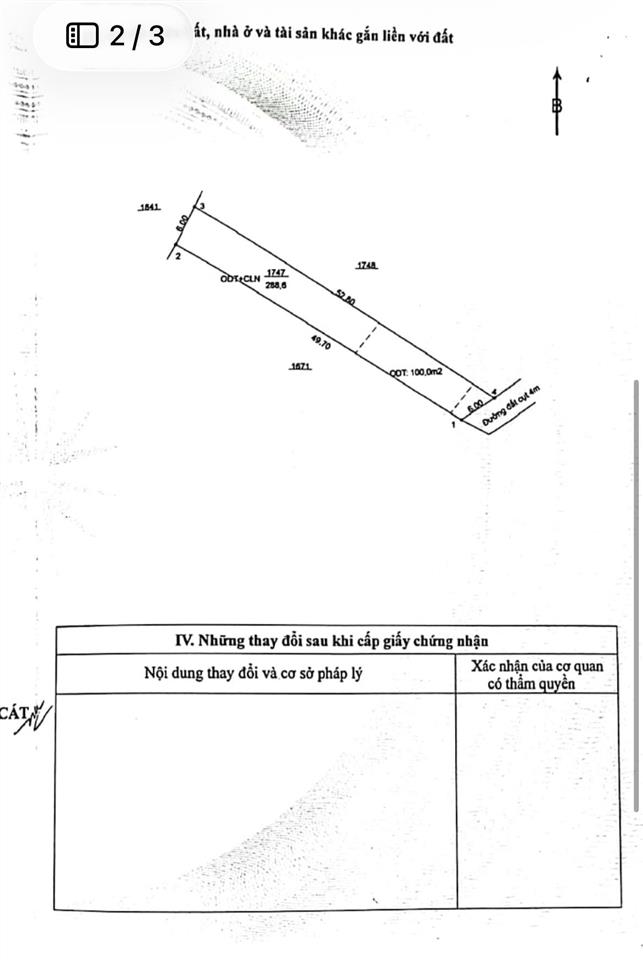 288.6m2 = 1tỷ515 nhánh ql13, phường tân định bến cát, bình dương