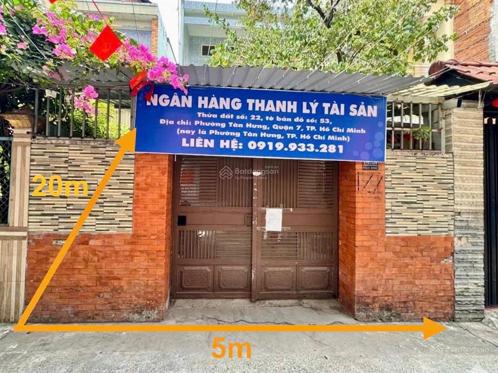 6 tỷ 740 = nhà nở hậu 78,65m hẻm 1041 trần xuân soạn, phường tân hưng, quận 7, tp.hcm
