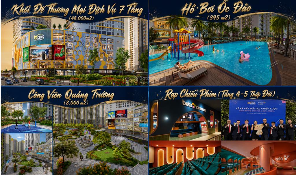 Chỉ cần trả trước 600tr là có thể sở hữu căn hộ 2 phòng ngủ, 2 nhà wc tại bcons center city