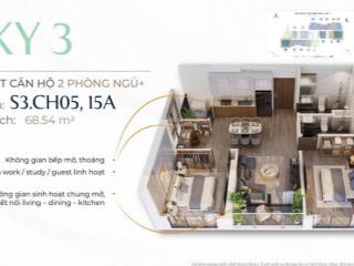 Căn 2pn hướng nam view trực diện nội khu công viên, bể bơi, tts giá 4,6 tỷ có slot đỗ xe ô tô