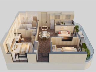 Căn 2pn rivea giá tốt nhất thị trường, view nội khu trung tâm, giá 6,8 tỷ + free 5 năm để xe ô tô