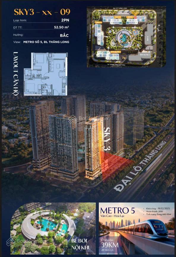 1 tỷ sở hữu căn 2pn 2vs imperia an khánh view metrol số 5, sky villa, ký mới cđt