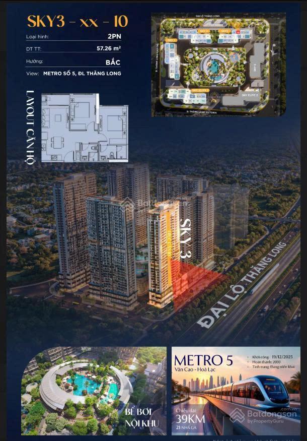 1 tỷ sở hữu căn 2pn 2vs imperia an khánh view metrol số 5, sky villa, ký mới cđt
