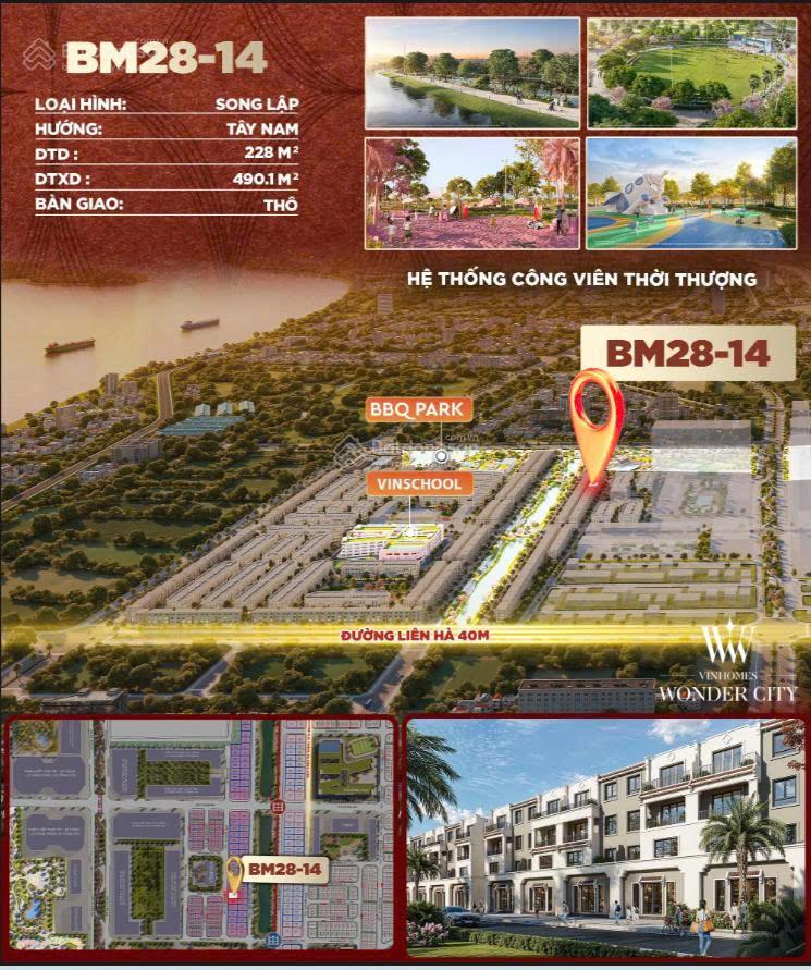 30 tỷ căn bt song lập 228m khu đóng bình minh vin đan phượng, ký mới cđt áp voucher tối đa 30% nữa