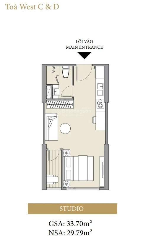 Bán căn studio 30m² toà c masteri vinhomes smart city, đã có sổ đang cho thuê