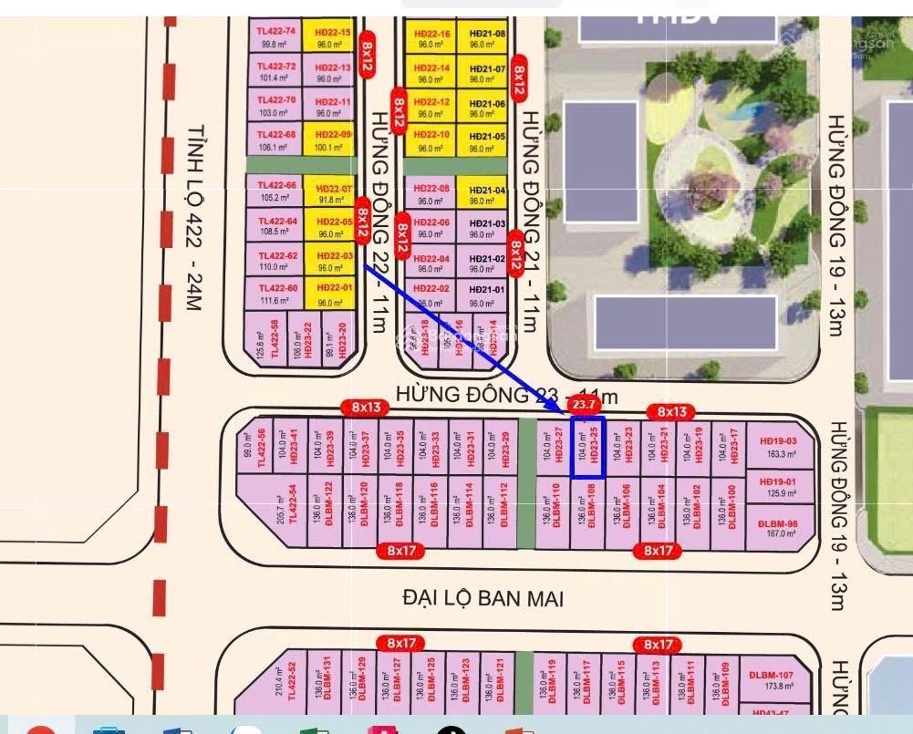 Vin đan phượng, 20,5 tỷ lk hđ23 cạnh vincom, 104m2 mặt tiền 8m, sân vườn sa