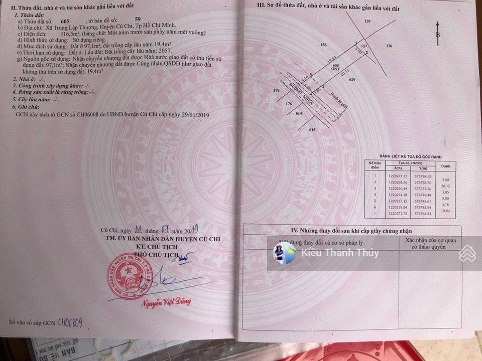 Cần xoay vốn bán nhanh 116m2 đất gần chợ trung lập thuộc trung lập thượng. giá 800tr shr.