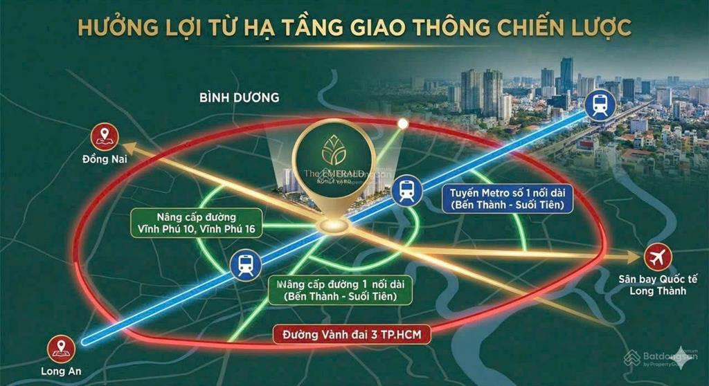 Bán gấp căn hộ the emerald boulevard 62 triệu / m2, 83m2, 3pn, 3wc tại quốc lộ 13, bình dương
