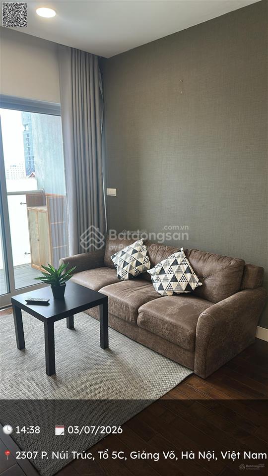 Cho thuê căn hộ lancaster núi trúc 50m2, tầng cao, full đồ, vào ở được luôn 12 triệu/tháng