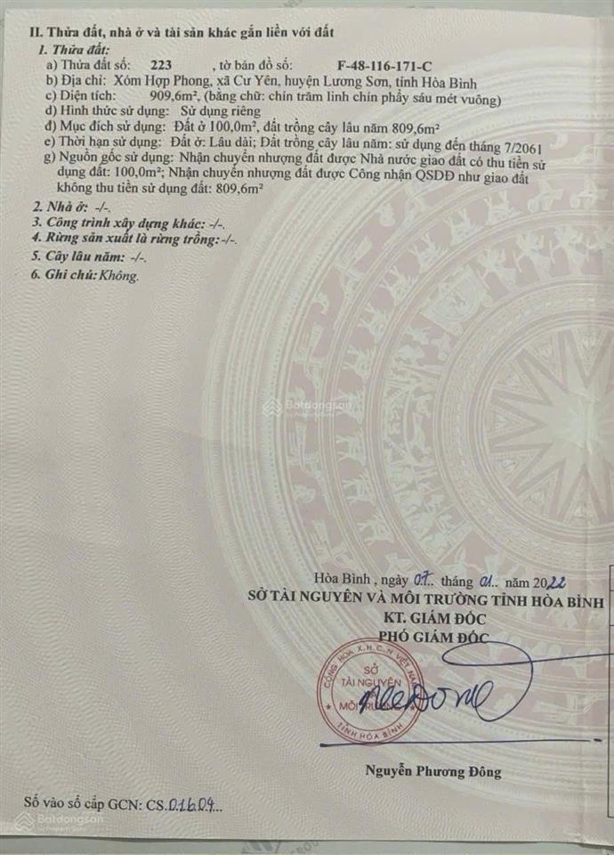 Lô góc 909m ngay cạnh khu nghỉ dưỡng satoyama tại cư yên, lương sơn cũ ( nay là liên sơn, phú thọ)