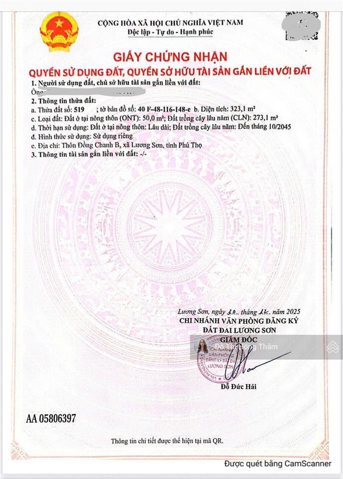 Cần bán gấp giảm giá mảnh đất 629m, cách trục chính đồng chanh 30m, gần khu công nghiệp giá 8tr/m
