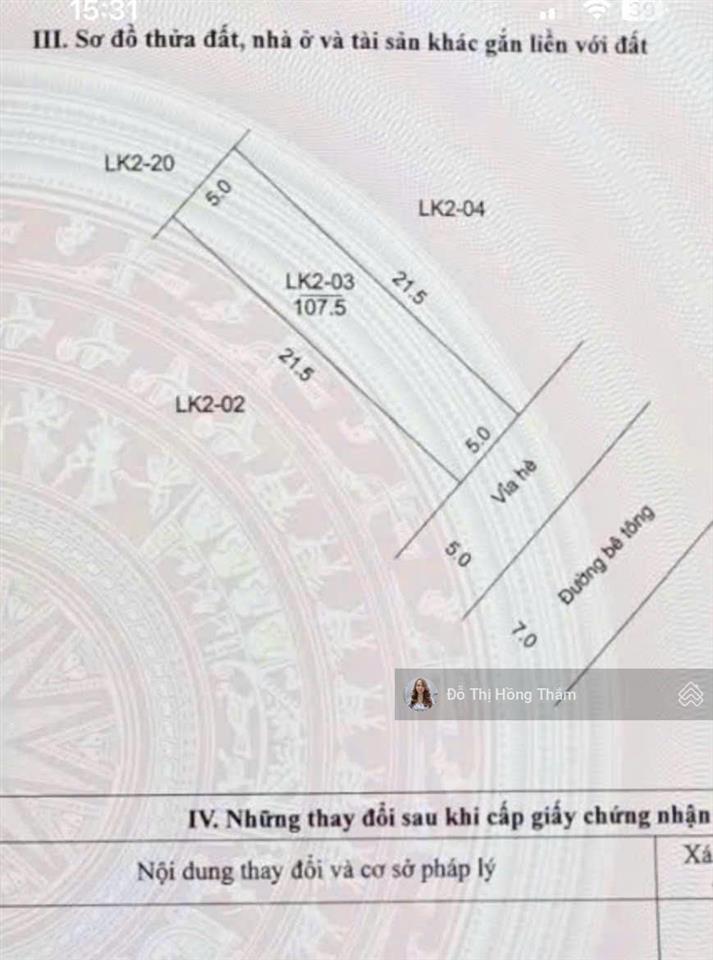 Đất đấu giá khoang bèo đang tiềm năng nhất xã xuân mai, 107m2 full thổ cư giá 66tr/m2, sinh lời cao