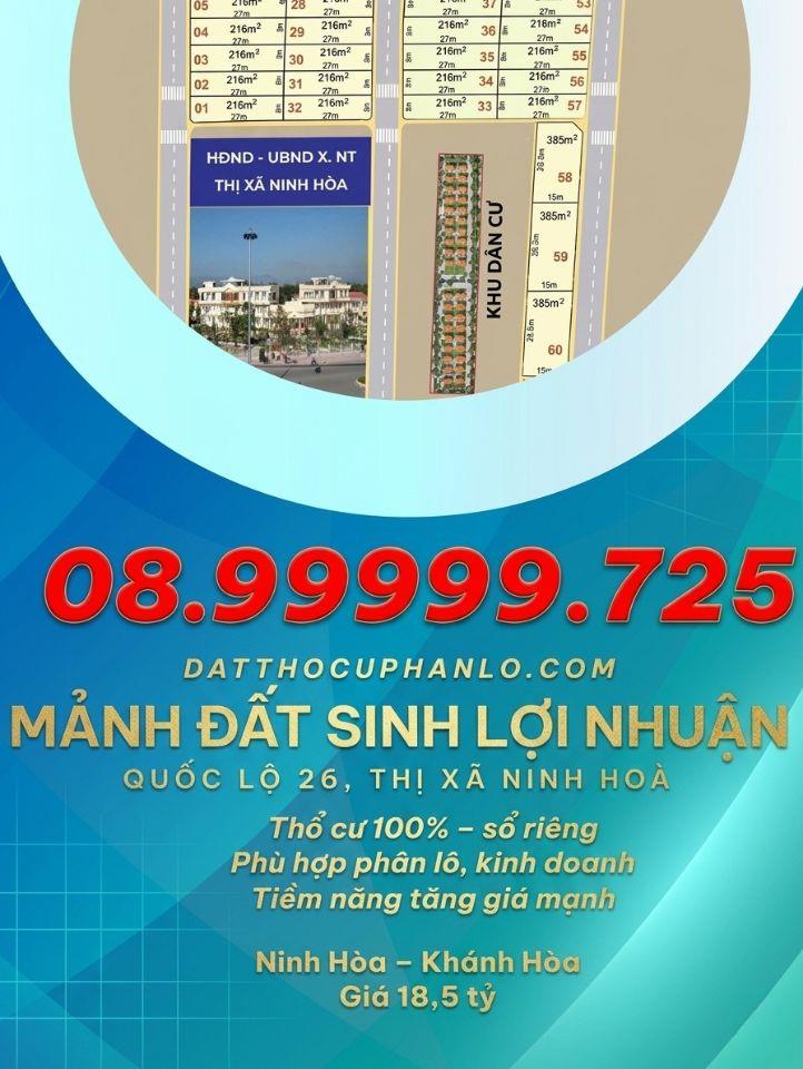 Bán Đất Diện Tích Lớn Tại Ninh Hòa – Quốc Lộ 26 (Xã Ninh Tây)