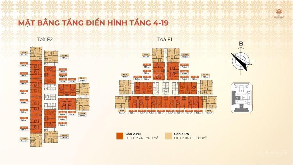 Bán căn chung cư 76m2 có 2pn, 2vs full nội thất. giá tốt  0943 639 ***