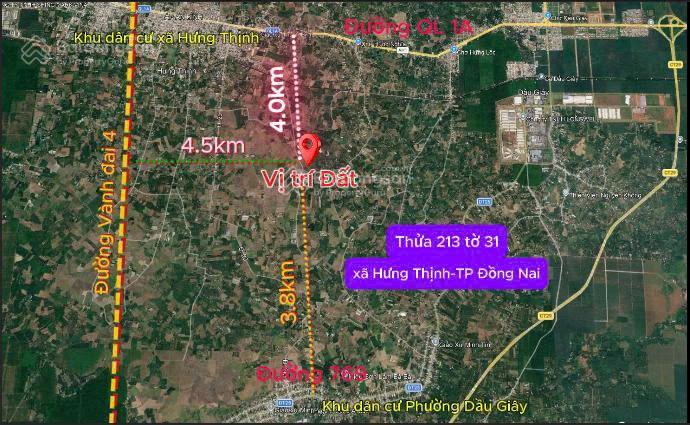 Bán đất đường hưng bình 1, hưng thịnh  mặt tiền 12 mét