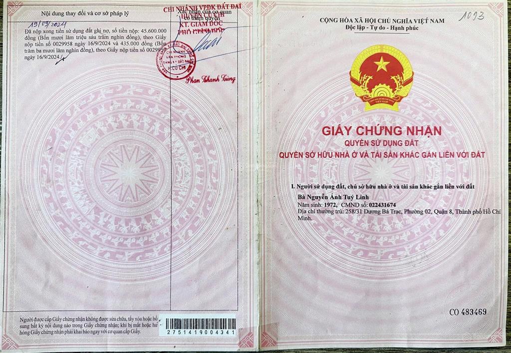 Đất tại bàu lách, xã phạm văn cội, củ chi, hồ chí minh đang được rao bán với diện tích 1867m2