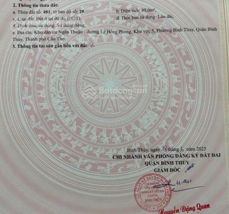 Bán đất tại kdc ngân thuận, 2,2 tỷ, 99 m2 đẹp, nhiều tiện ích