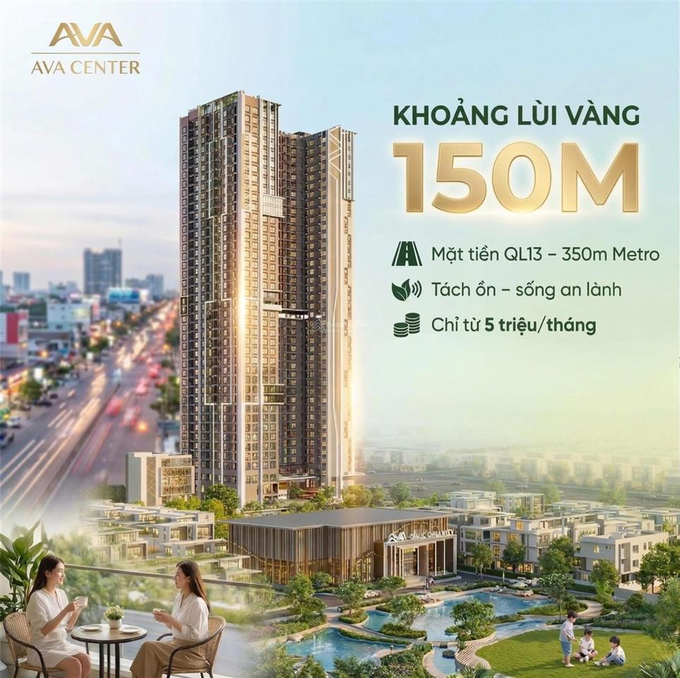 Căn hộ ava center chỉ 42tr/m2 cđt hỗ trợ ls 0%/24t ấn hạn gốc 36t bàn giao full nội thất từng căn