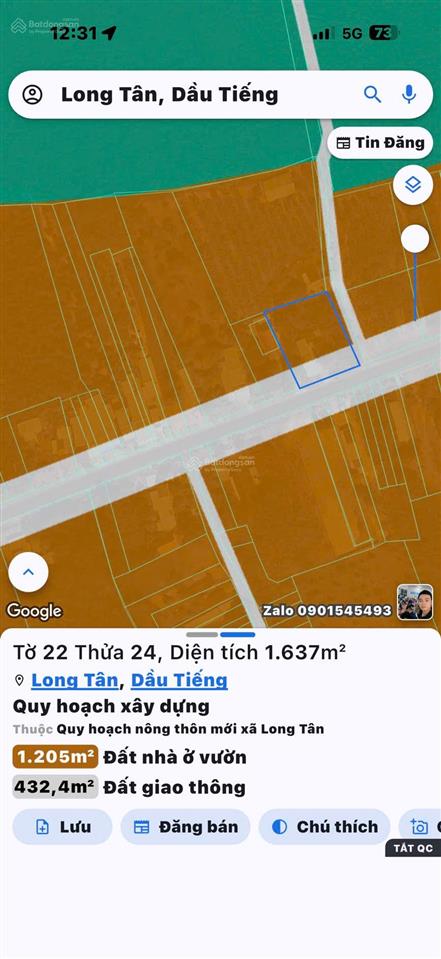 Bán đất ở xã dầu tiếng, 12 tỷ, 1183 m2, mặt tiền 26.6m