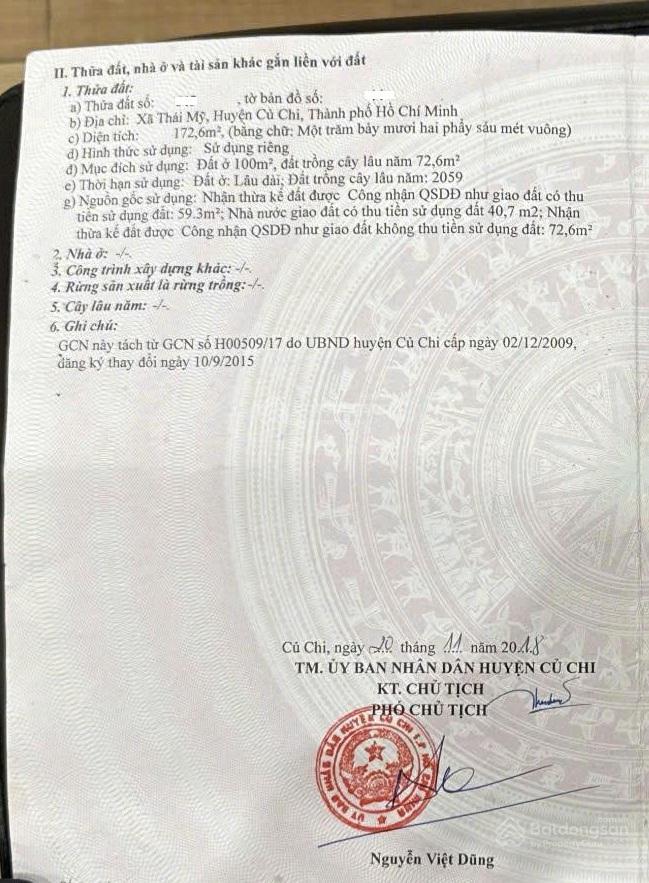 Bán lô đất ngay cầu vượt củ chi,175m2 thổ cư, mặt tiền đường nhựa, shr, chỉ 1.2 tỷ