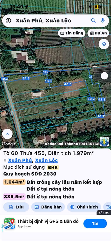 Bán đất vườn đường vườn xoài  bảo hoà