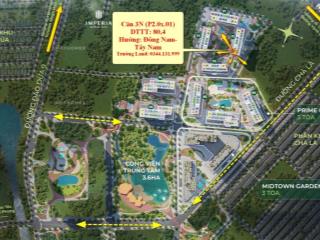 Căn 3pn đông nam mà rẻ như 2n, rẻ nhất thị trường. 4.3 tỷ/80.38m2, free dv 2 năm, tại the parkland