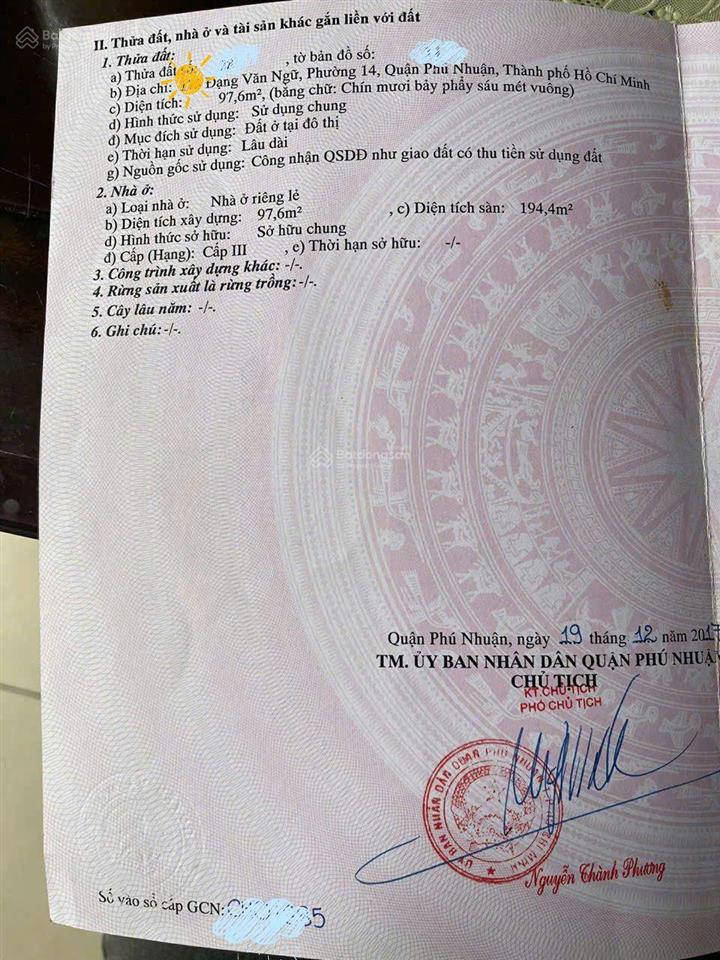Bán nhà mặt tiền đặng văn ngữ, phú nhuận, thích hợp làm văn phòng, kinh doanh, chdv
