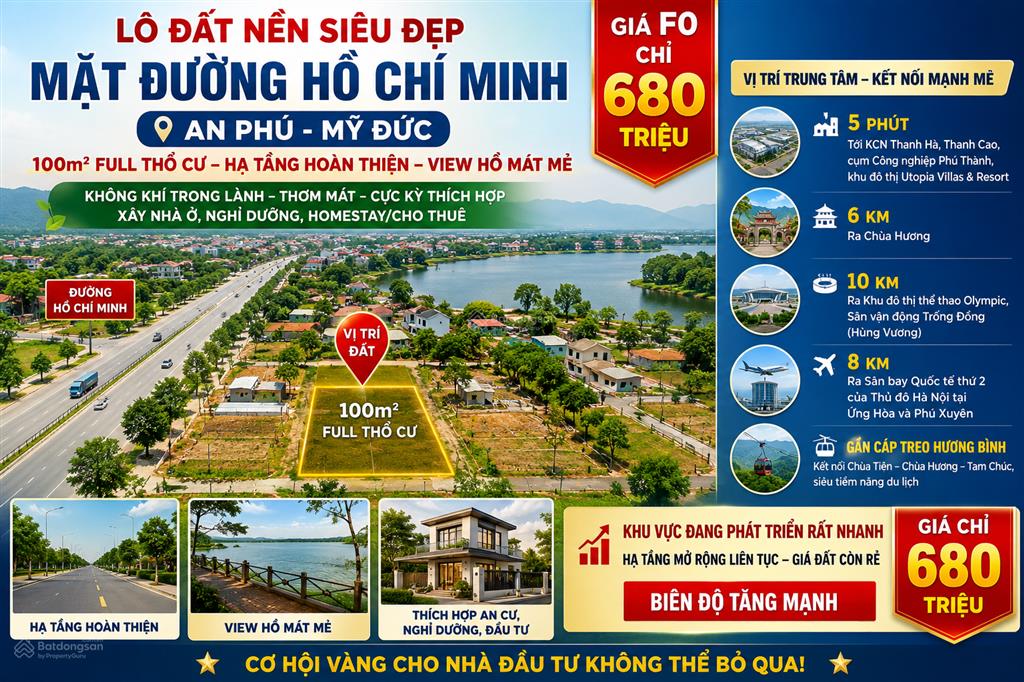 Lãi kép nhân đôi khi đầu tư đất sát an phú  mỹ đức gía chỉ từ 600 triệu